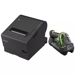 EPSON POS BUNDLE x4 TM-T88VII-612 Desktop Direct Thermal Printer -x4 LI3678-ER Rugged USB Kit ZEBRA