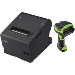 EPSON POS BUNDLE x2 TM-T88VII-612 Desktop Direct Thermal Printer -x2 LI3608-ER Rugged USB Kit ZEBRA