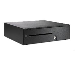 HP Heavy Duty Cash Drawer in Black with 24V Solenoid - Includes Removable 8 Note and 8 Coin Insert Tray