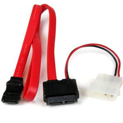 Startech 50CM Slimline SATA To SATA With LP4 Power Cable Adapter LTW