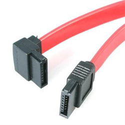 STARTECH 30CM SATA TO LEFT ANGLED SATA CABLE- 7 PIN- FOR TIGHT SPACE- 6Gbps- RED- LTW