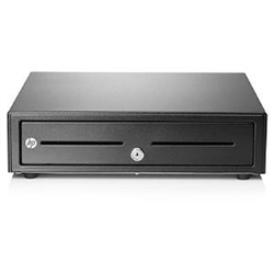 HP Standard (Full size) Cash Drawer in Black with 24V Solenoid - Includes Removable 8 Note and 8 Coin Insert Tray