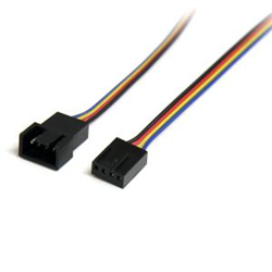 12in 4 Pin Fan Power Extension Cable - M/F - PWM - 1ft case Fan Extension Cable - 1ft PWM Extension Cable