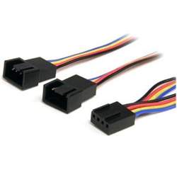 12in 4 Pin Fan Power Splitter Cable - F/M - 1ft Fan Y Cable - 1ft 4-pin Fan Splitter Cable