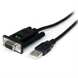 Startech USB To RS232 DB9 Serial ADAPTER- M/M- 1.8M- Null MODEM- FTDI- 2YR