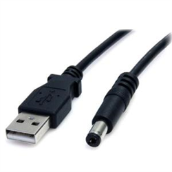 2m USB to Type M Barrel Cable - USB to 5.5mm 5V DC Cable - USB to Barrel Jack 5V DC Plug