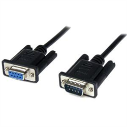 1M Black DB9 RS232 Serial Null Modem Cable F/M - DB9 Male To Female - 9 Pin Null Modem Cable - 1X DB9 (M) 1X DB9 (F) Black - 1 Meter / 3.28FT