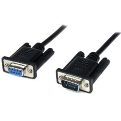 2M Black DB9 RS232 Serial Null Modem Cable F/M - DB9 Male To Female - 9 Pin Null Modem Cable - 1X DB9 (M) 1X DB9 (F) Black - 2 Meter / 6.56FT