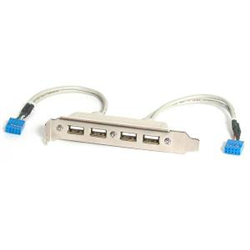 4 Port USB A Female Slot Plate Adapter - USB panel - 4 pin USB Type A (F)
