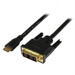 1m Mini HDMI to DVI-D Cable - M/M - 1 meter Mini HDMI to DVI Cable - 19 pin HDMI (C) Male to DVI-D Male - 1920x1200 Video