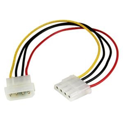 12in Molex LP4 Power Extension Cable M/F - 4 pin Molex Power Connector - 4 pin Power Extension Cable - LP4 Power Cable
