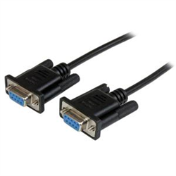 2m Black DB9 RS232 Serial Null Modem Cable FF - DB9 Female to Female - 9 pin RS232 Null Modem Cable - 2 meter Black