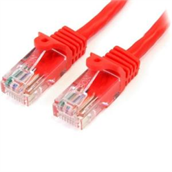2 m Red Cat5e Snagless RJ45 UTP Patch Cable - 2m Patch Cord - Ethernet Patch Cable - RJ45 Male to Male Cat 5e Cable