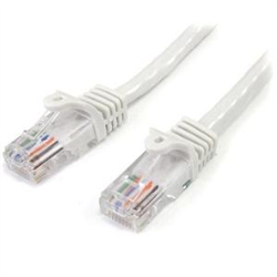 3 m White Cat5e Snagless RJ45 UTP Patch Cable - 3m Patch Cord - Ethernet Patch Cable - RJ45 Male to Male Cat 5e Cable