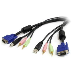 3m 4-in-1 USB VGA KVM Cable with Audio and Microphone