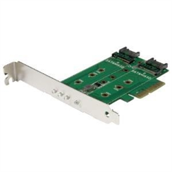 STARTECH 3 PORT M.2 SSD ADAPTER CARD- PCIe(NVME)- SATA M.2 (2)- 2YR