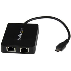 STARTECH USB-C TO DUAL GbE ADAPTER- USB 3.0(1)- BLACK- 2YR