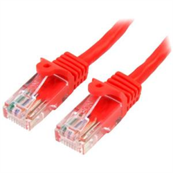 10m Red Cat5e Ethernet Patch Cable with Snagless RJ45 Connectors