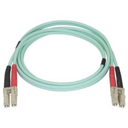 Startech 2M Aqua OM4 Lc To Lc MULTIMODE Duplex Fiber Optic Patch CABLE- LTW