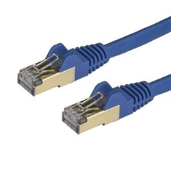 STARTECH 0.50 M CAT6A ETHERNET CABLE - 10GbE STP SNAGLESS 100W POE BLUE LTW