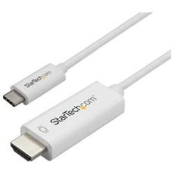 Startech 1M USB-C (T/BOLT3) To HDMI Adapter CABLE- 4K- WHITE- 3YR