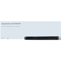 Synology Expansion Unit RX418 4-Bay 3.5' Diskless NAS (1U Rack) for Scalable Models (SMB)