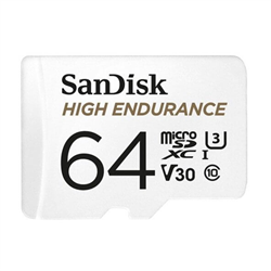 SanDisk High Endurance microSDXC Card- SQQNR 64G- UHS I- C10- U3- V30- 100MB/s R- 40MB/s W- SD adaptor- 2Y