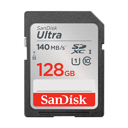 SanDisk Ultra SDXC- SDUNB 128GB- C10- UHS-I- 140MB/s R- 4x6- 10Y