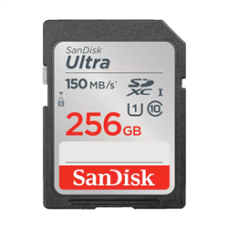 SanDisk Ultra SDXC- SDUNC 256GB- C10- UHS-I- 150MB/s R- 4x6- 10Y