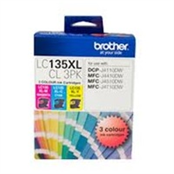 LC135XL COLOUR VALUE PACK 1XCYAN 1X MAGENTA 1X YELLOW