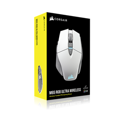 Corsair M65 RGB Ultra Wireless White Tunable FPS Gaming Mouse- CORSAIR MARKSMAN 26-000 DPI Optical Sensor- iCUE Software.