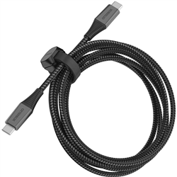 OtterBox USB-C to USB-C Fast Charge Premium Pro Cable (2M) - Black (78-80888)- 60W-30K Bend-Samsung Galaxy- 2 Years Warranty