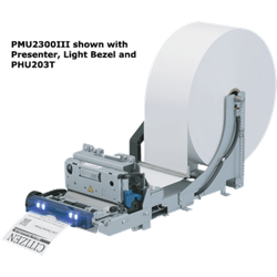 PMU2300III Kiosk Printer with Presenter & Blue Bezel