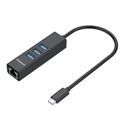 Simplecom Hub CHN421 USB-C To 3X USB-A + ETH BLK