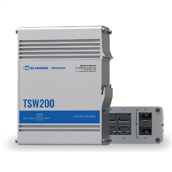 Teltonika TSW200 Industrial Unmanaged PoE+ Switch, 8x RJ45, 2x SFP, 20 Gbps