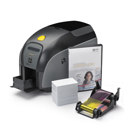 Zebra ZXP1 Mag YMCKO Card Studio + Cards WHI 100