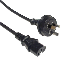 Power Cable IEC C15 - 2M Black Notched