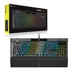 CORSAIR K100 RGB Mechanical Gaming Keyboard- Backlit RGB LED- CHERRY MX SPEED- Black- Black PBT Keycaps
