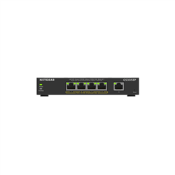 Netgear (GS305EP) 5-PORT Web Managed SWITCH- POE+(4) 63W- 5YR
