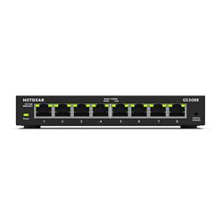 NETGEAR (GS308E) 8-PORT WEB MANAGED SWITCH- GbE+(8)- DESK- 5YR