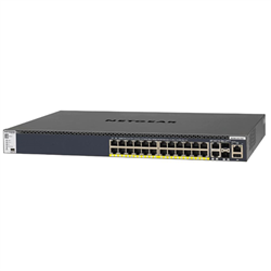 Netgear 24-PORT Managed L3 Stack SWITCH- POE+(24)-10G(2)- SFP+(2)- 1000W- Life WTY