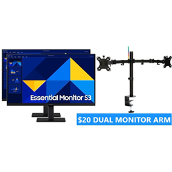 2x-SAMSUNG-D300-24-(16-9)-FHD-IPS-MONITOR-100HZ-D-SUB-HDMI-$20-DUAL-MONITOR-ARM