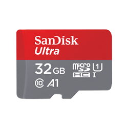 SanDisk Ultra microSDHC- SQUA4 32GB- A1- C10- U1- UHS-I- 120MB/s R- 4x6- SD adaptor- 10Y