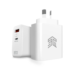 Stm 35W Dual Port (USB-C & USB-C) Power Adapter (AUNZ) - White