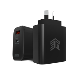 Stm 65W Dual Port (USB-C & USB-A) Power Adapter (AUNZ) - Black