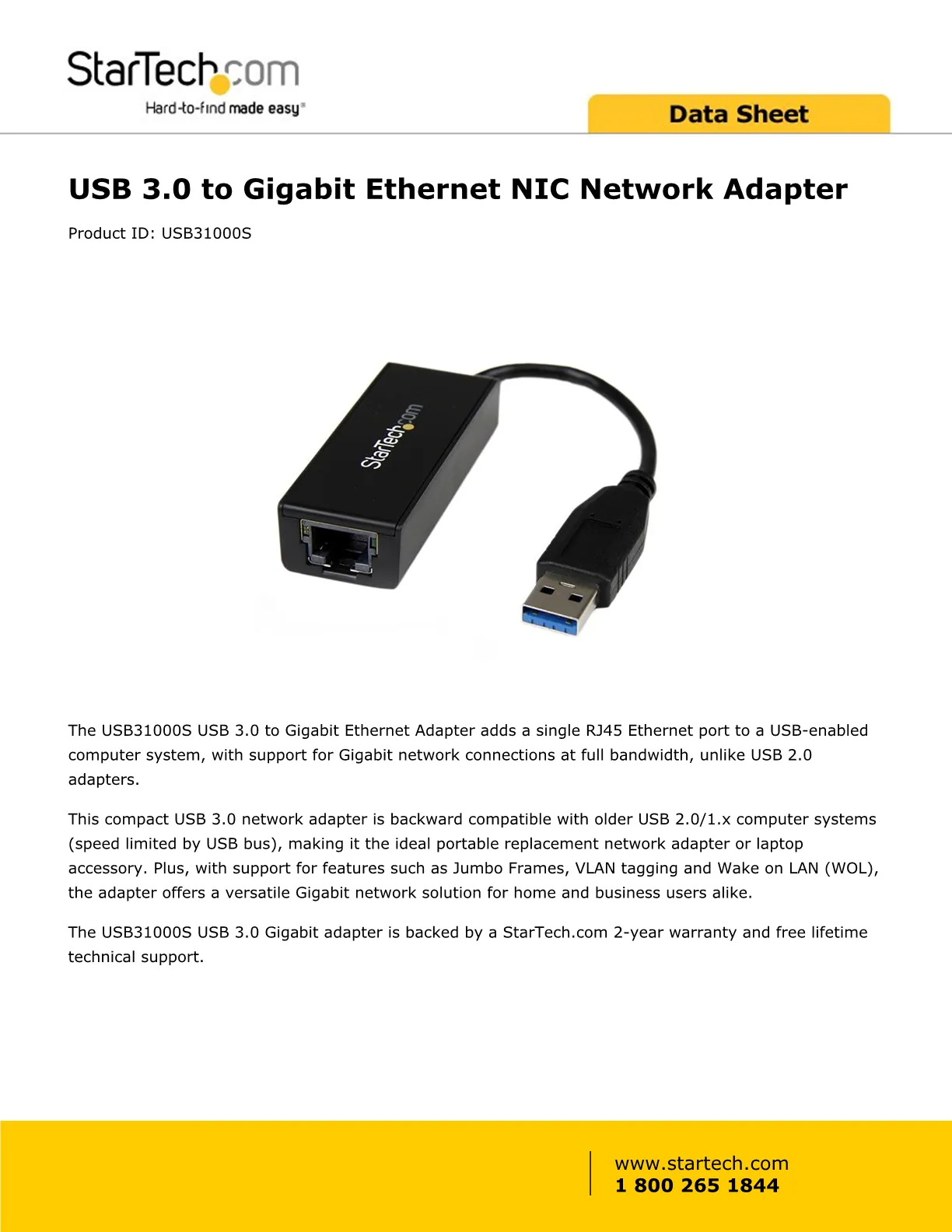 STARTECH USB 3.0 TO GBE NIC NETWORK ADAPTER 10/ 100/ 2YR | ITNest Australia