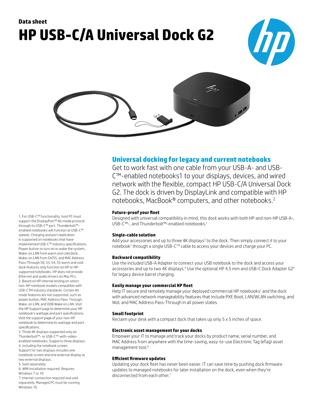 HP USB-C/A UNIVERSAL DOCK G2 - 5TW13AA